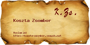 Koszta Zsombor névjegykártya